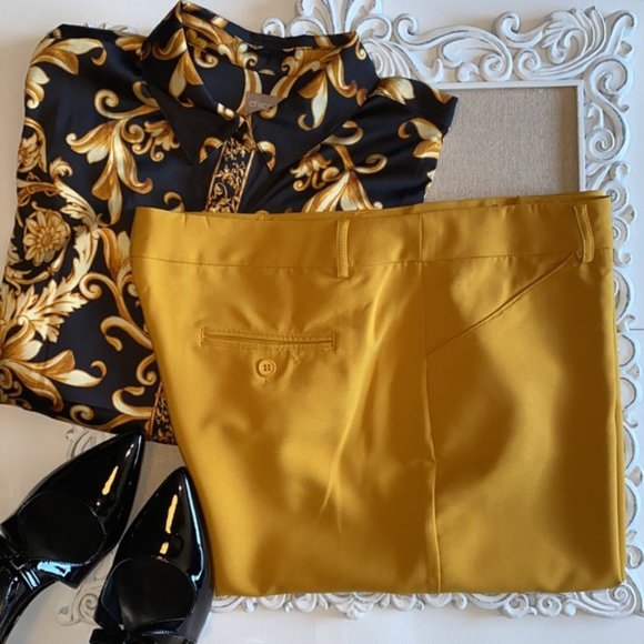 NEW Nanette Lapore Mustard Slim Leg Pants, Size 2 - Picture 4 of 13